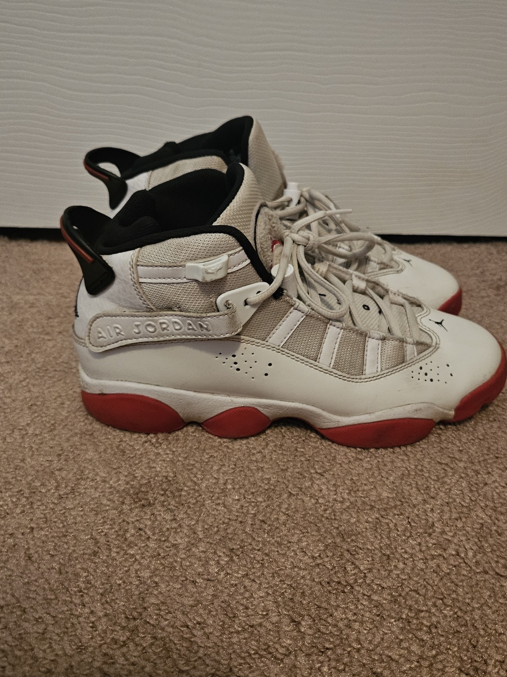 Jordan Kids' White and Red Basketball Shoes